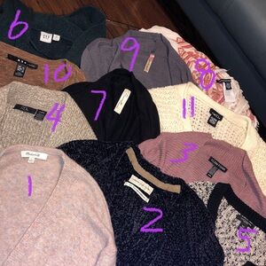 **BUNDLE OF 10 CARDIGANS - MADEWELL, URBAN OUTFITTERS, EILEEN FISHER, & MORE